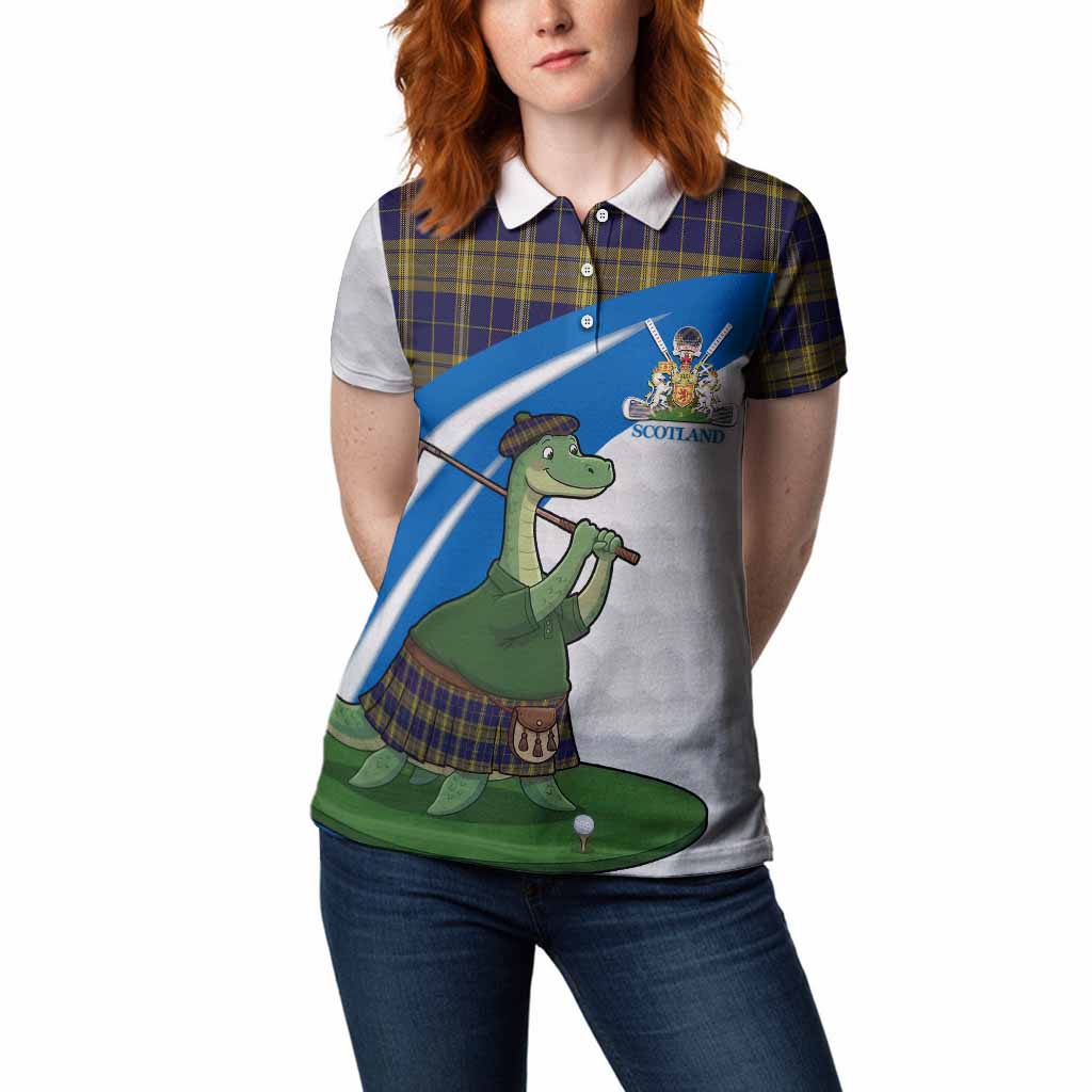 Morris of Wales Tartan Crest Golf Nessie Women Polo Shirt Loch Ness Monster Sporty Style