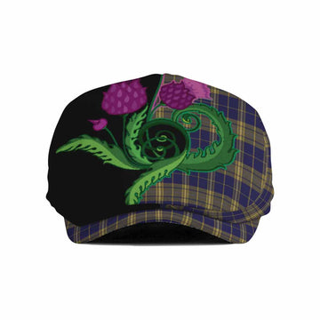 Morris of Wales Tartan Flat Cap, Jeff Cap Traditional Scottish Thistle