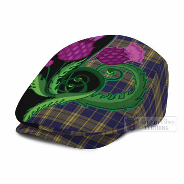 Morris of Wales Tartan Flat Cap, Jeff Cap Traditional Scottish Thistle