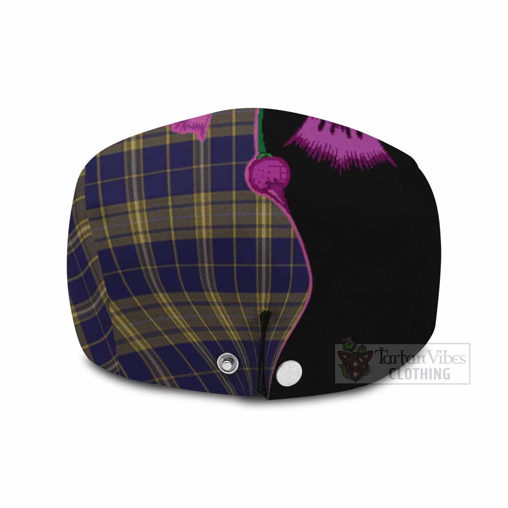 Morris of Wales Tartan Flat Cap, Jeff Cap Traditional Scottish Thistle