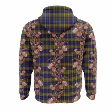 Morris of Wales Tartan Hoodie Seamless Scottish Thistle Flowers