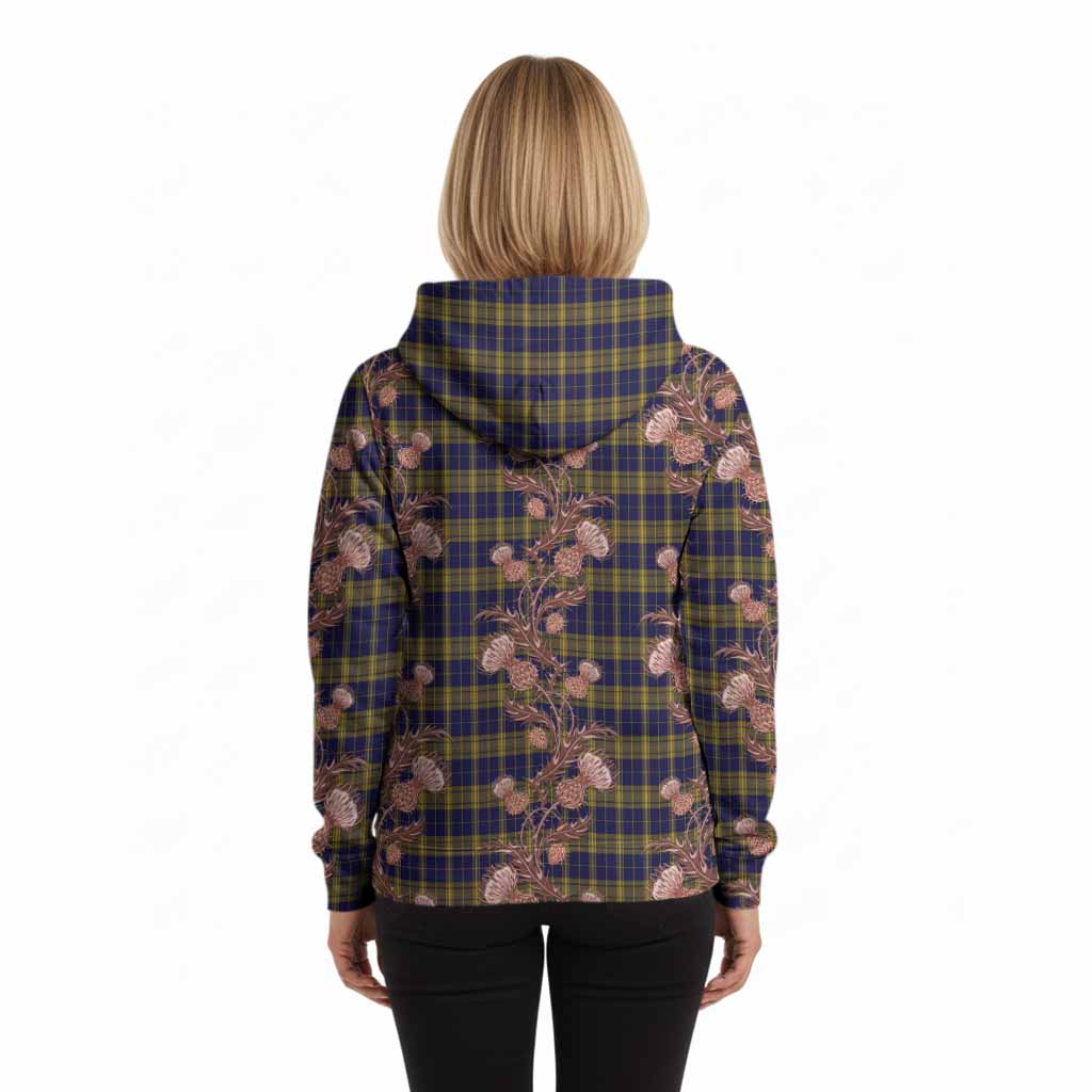 Morris of Wales Tartan Hoodie Seamless Scottish Thistle Flowers