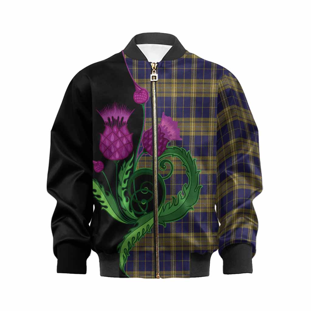 Morris of Wales Tartan Kid Bomber Jacket Traditional Scottish Thistle