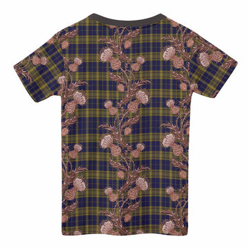 Morris of Wales Tartan Kid T-shirt Seamless Scottish Thistle Flowers
