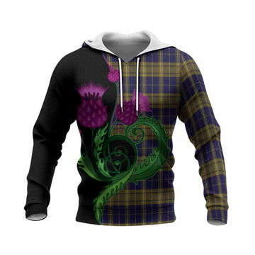 Morris of Wales Tartan Knitted Hoodie Traditional Scottish Thistle