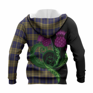 Morris of Wales Tartan Knitted Hoodie Traditional Scottish Thistle