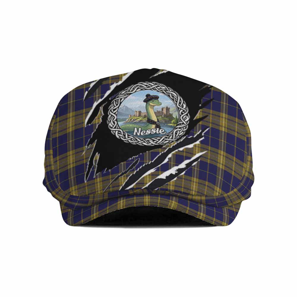 Morris of Wales Tartan Loch Ness Monster Flat Cap, Jeff Cap Celtic Knot Nessie Art