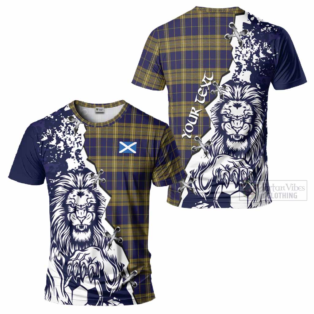 Morris of Wales Tartan Scottish T-Shirt Angry Lion With Soccer Ball Style