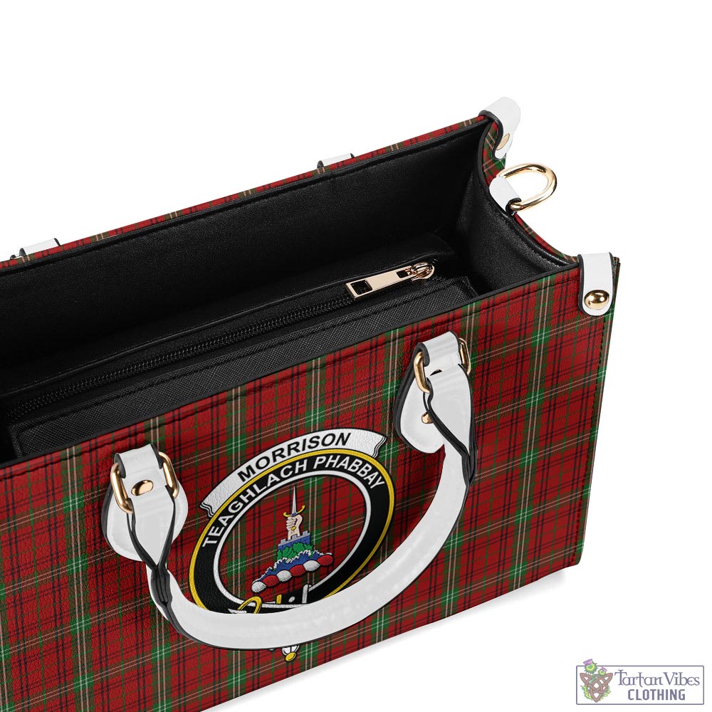 Tartan Vibes Clothing Morrison Tartan Luxury Leather Handbags with Family Crest