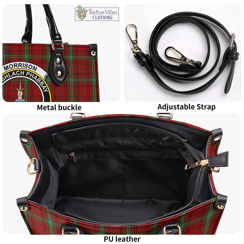 Tartan Vibes Clothing Morrison Tartan Luxury Leather Handbags with Family Crest