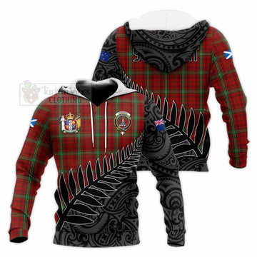 Morrison Crest Tartan Knitted Hoodie with New Zealand Silver Fern Half Style
