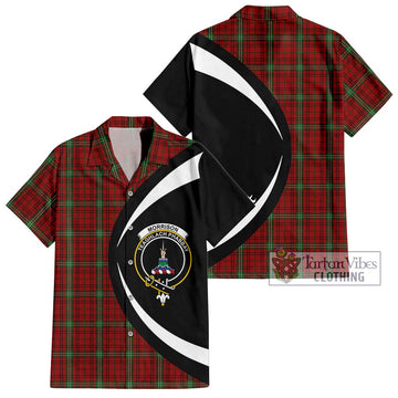 Morrison Tartan Hawaiian Shirt with Family Crest Circle Style