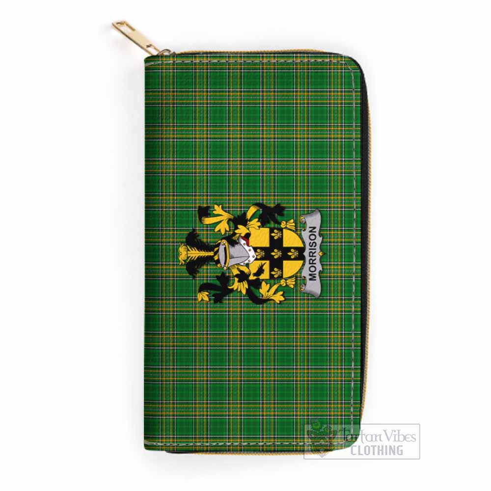 Morrison Irish Clan Tartan Women's Leather Wallet with Coat of Arms One Size 19.7*10.5*3.5 cm - Tartan Vibes Clothing