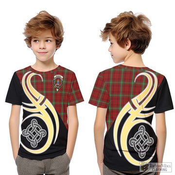 Morrison Tartan Kid T-Shirt with Family Crest and Celtic Symbol Style