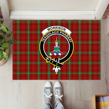 Morrison Tartan Rubber Doormat with Family Crest