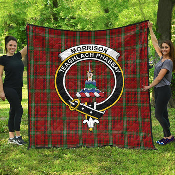 Morrison Tartan Quilt with Family Crest