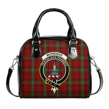 Morrison Tartan Shoulder Handbags with Family Crest