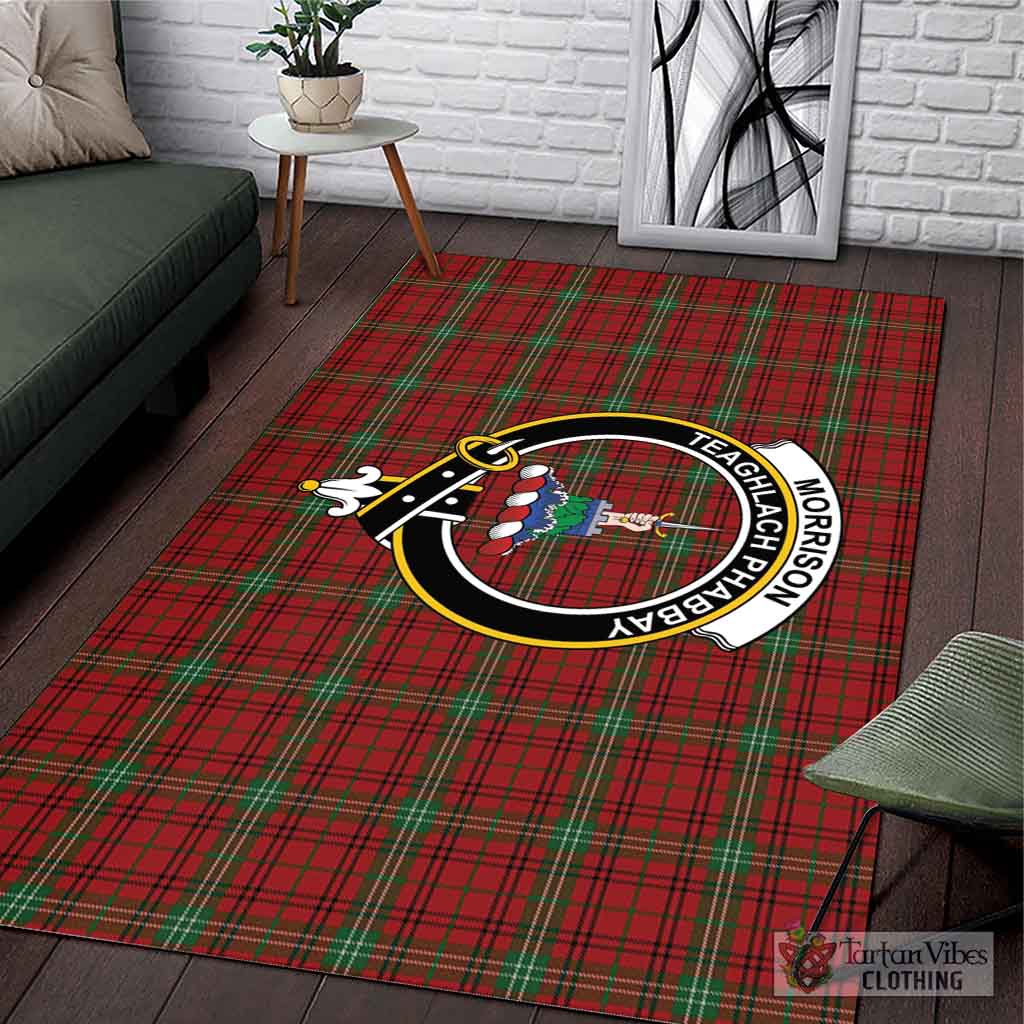 Tartan Vibes Clothing Morrison Tartan Area Rug with Family Crest