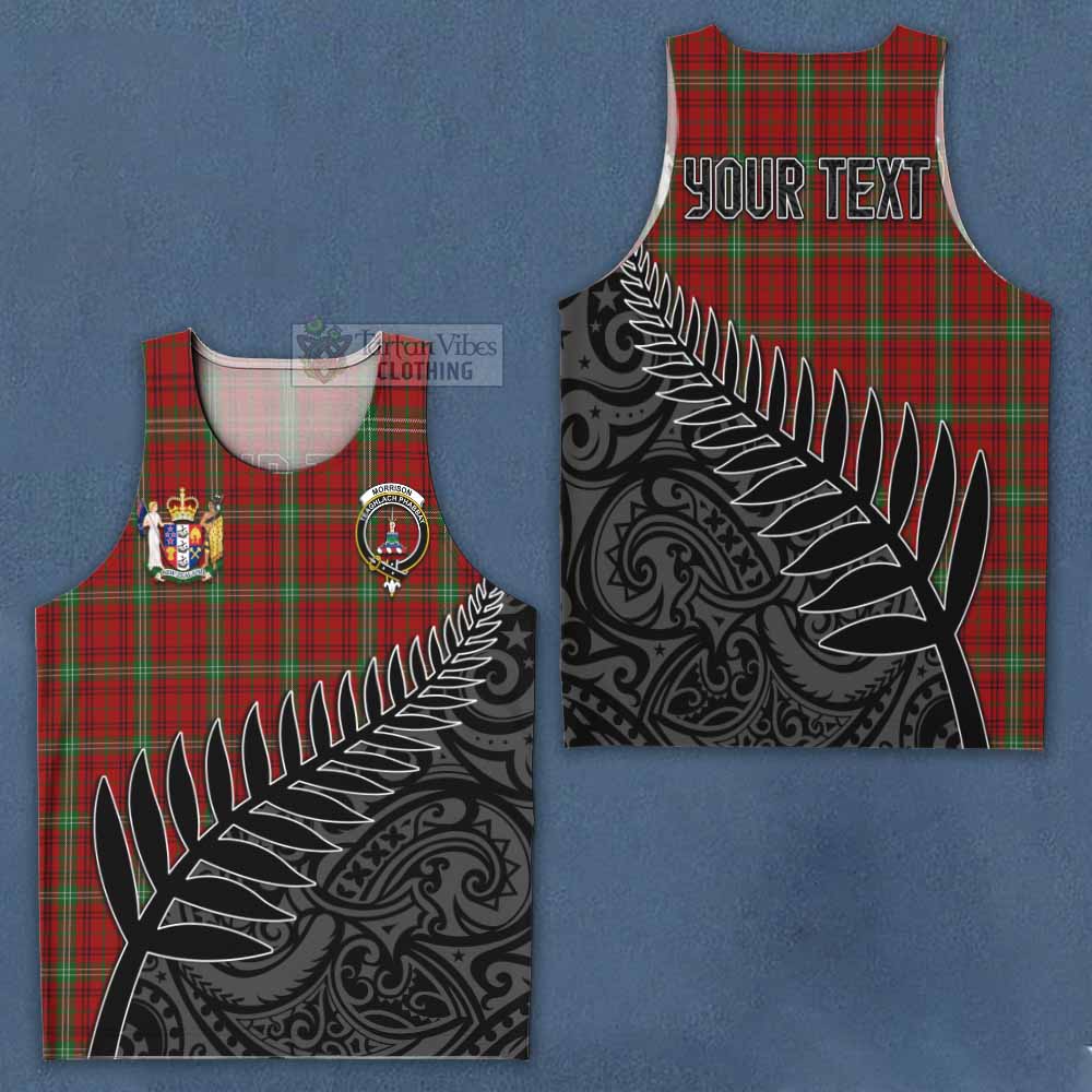 Tartan Vibes Clothing Morrison Crest Tartan Men's Tank Top with New Zealand Silver Fern Half Style