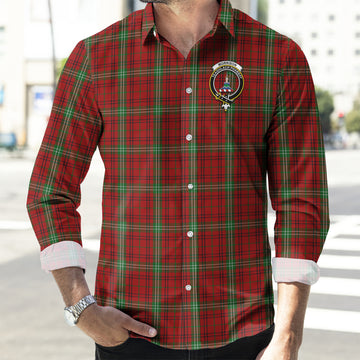 Morrison Tartan Long Sleeve Button Up Shirt with Family Crest
