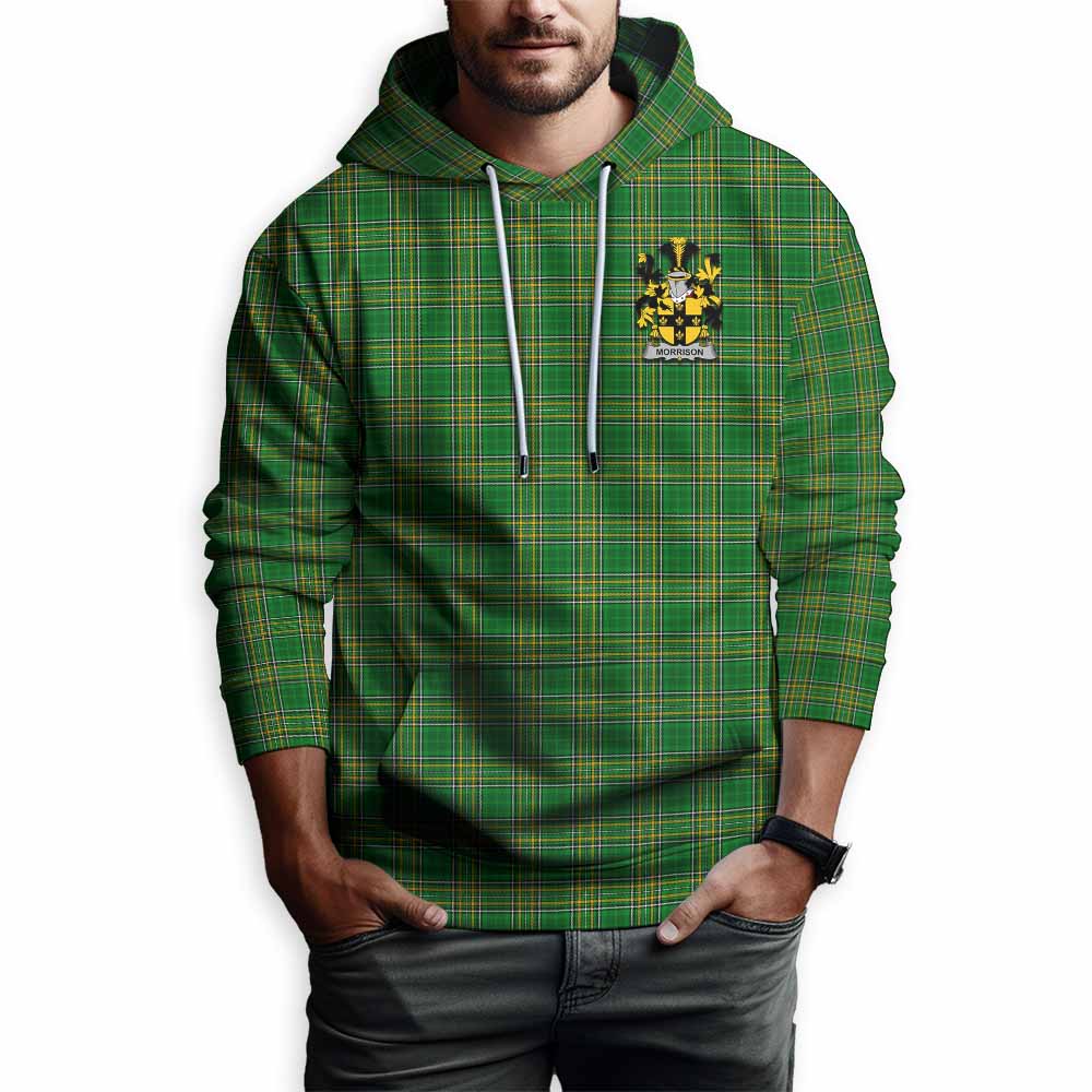 Morrison Irish Clan Tartan Hoodie with Coat of Arms