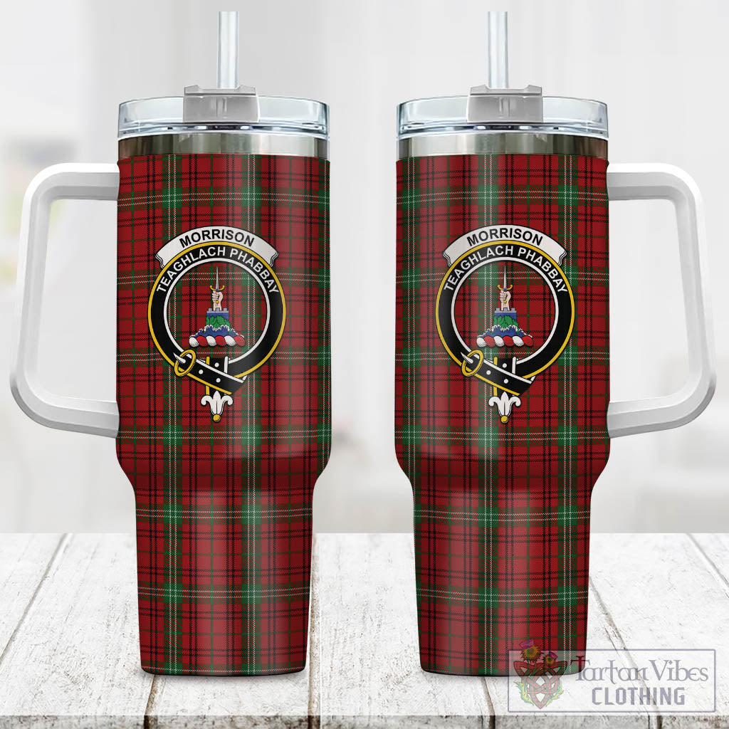 Tartan Vibes Clothing Morrison Tartan and Family Crest Tumbler with Handle