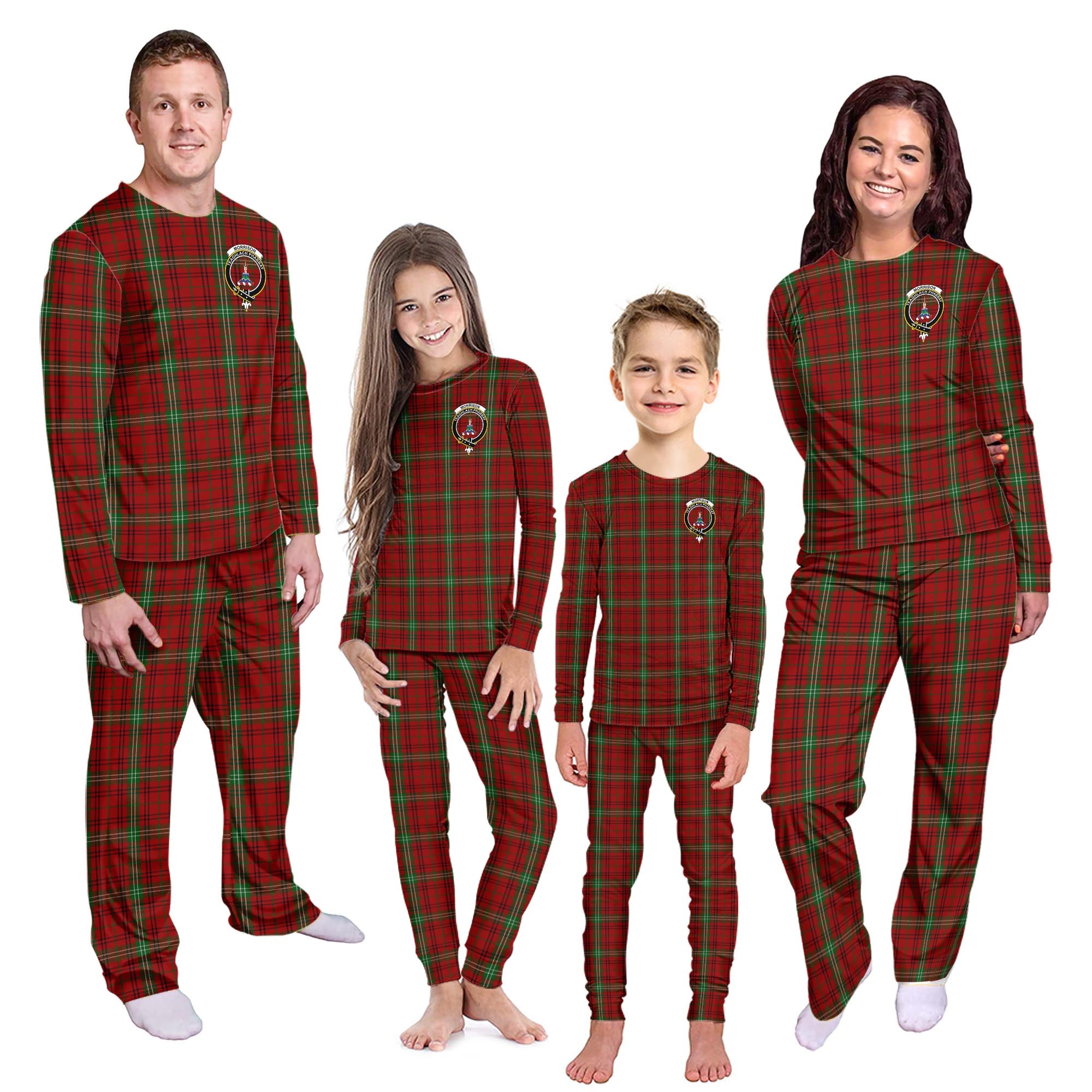 Morrison Tartan Pajamas Family Set with Family Crest Tartan Vibes