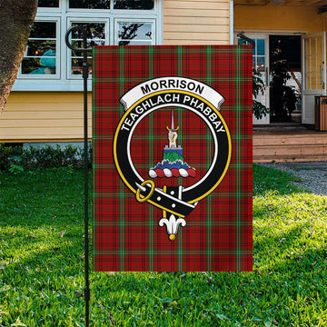 Morrison Tartan Garden Flag with Family Crest