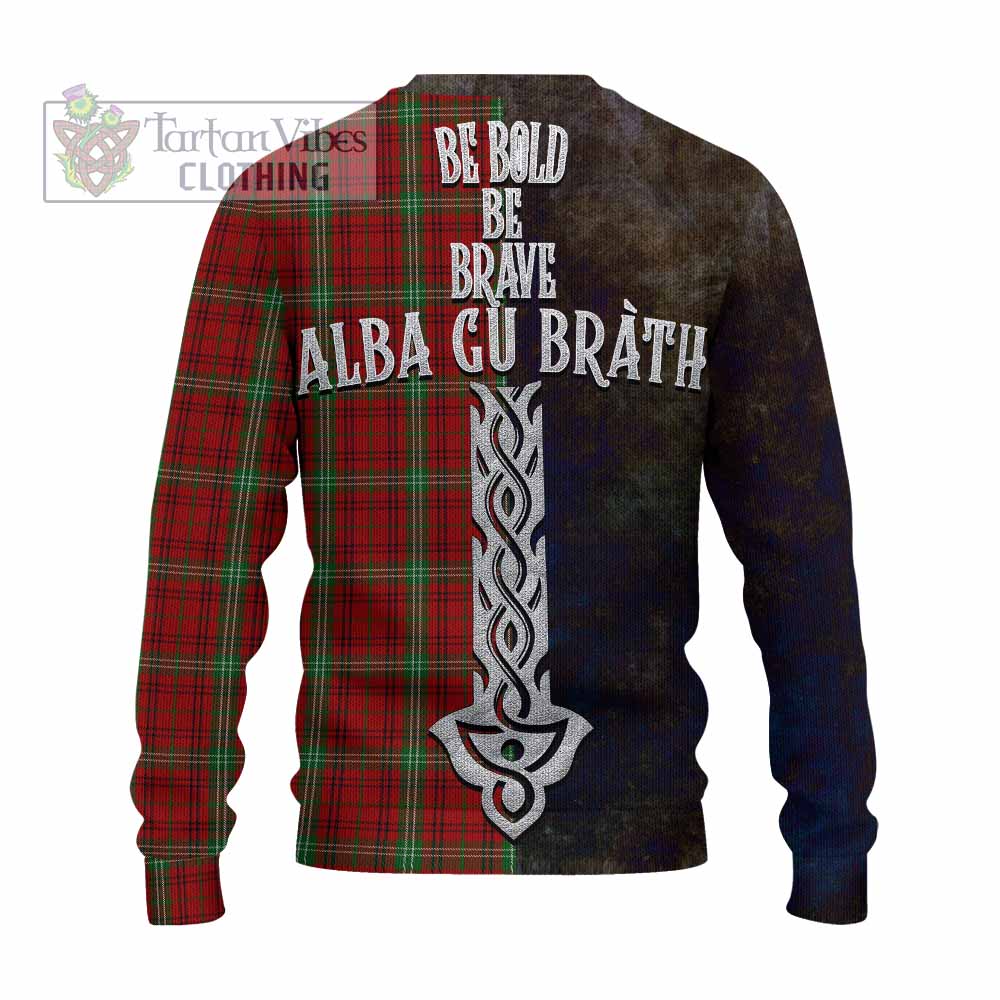 Tartan Vibes Clothing Morrison Tartan Family Crest Knitted Sweater Alba Gu Brath Be Brave Lion Ancient Style