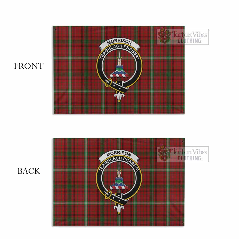 Tartan Vibes Clothing Morrison Tartan House Flag with Family Crest