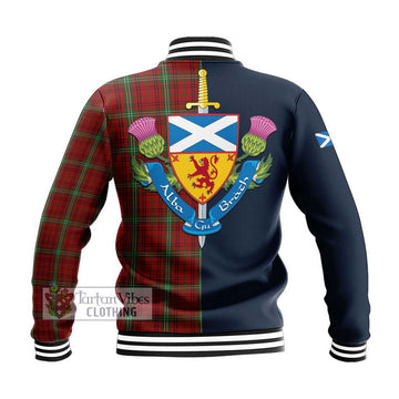 Tartan Vibes Clothing Morrison Tartan Baseball Jacket with Scottish Lion Royal Arm Half Style