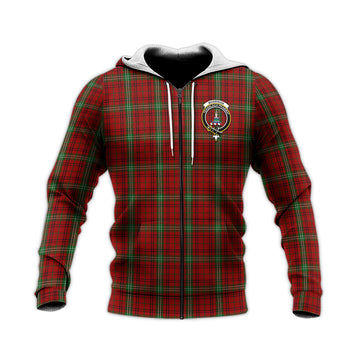 Morrison Tartan Knitted Hoodie with Family Crest