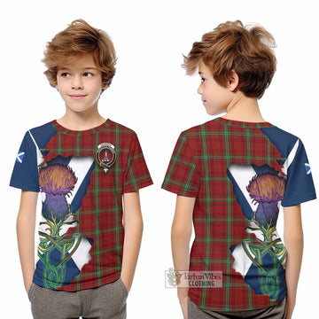 Morrison Tartan Family Crest Kid T-Shirt Scottish Thistle Celtic Inspired