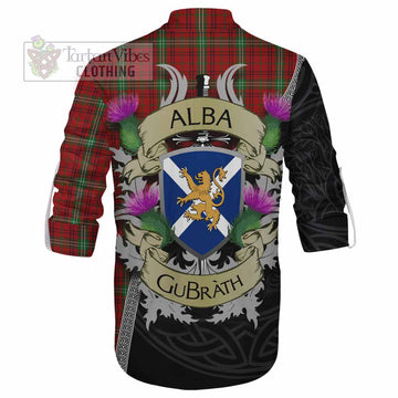 Morrison Tartan Family Crest Ghillie Kilt Shirt Lion Rampant Royal Thistle Shield Celtic Inspired