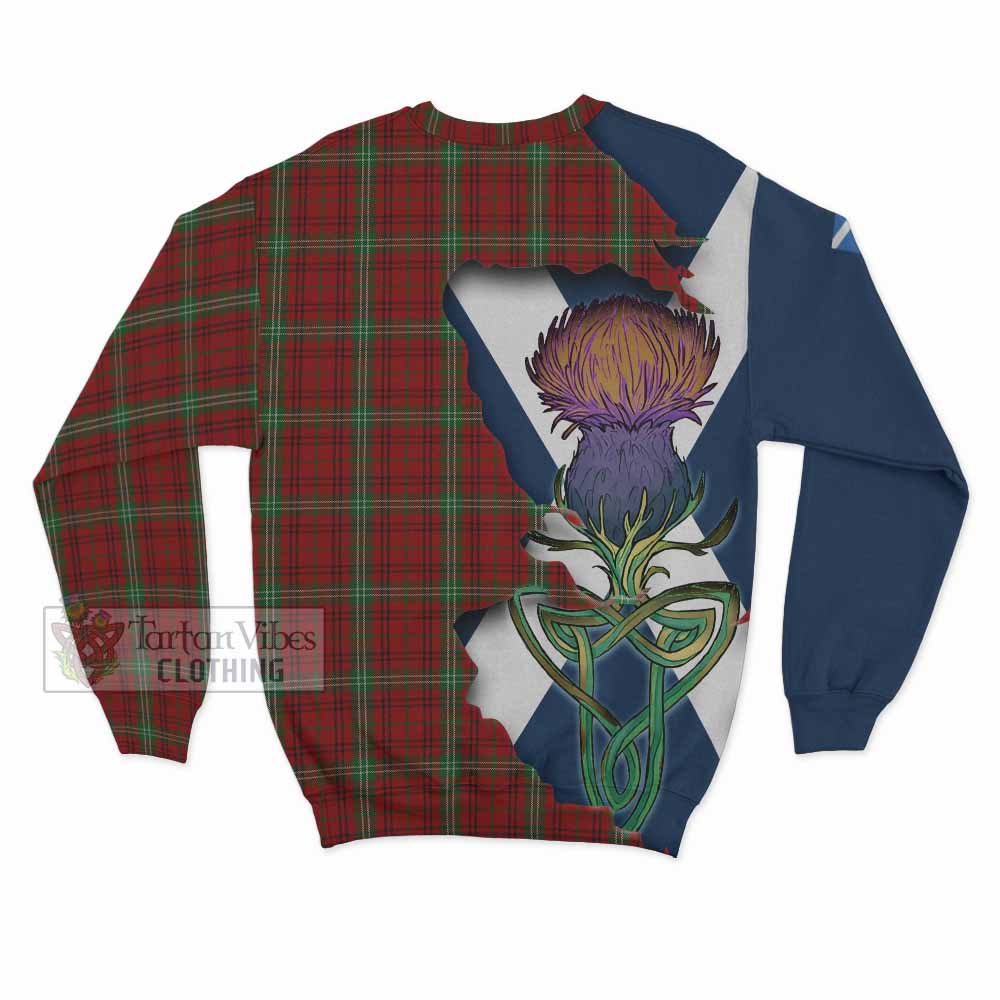 Tartan Vibes Clothing Morrison Tartan Family Crest Sweatshirt Scottish Thistle Celtic Inspired