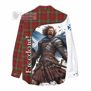 Tartan Vibes Clothing Morrison Crest Tartan Women's Casual Shirt Inspired by the Freedom of Scottish Warrior