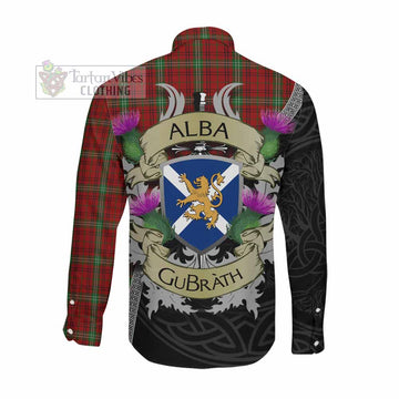Morrison Tartan Family Crest Long Sleeve Button Shirt Lion Rampant Royal Thistle Shield Celtic Inspired