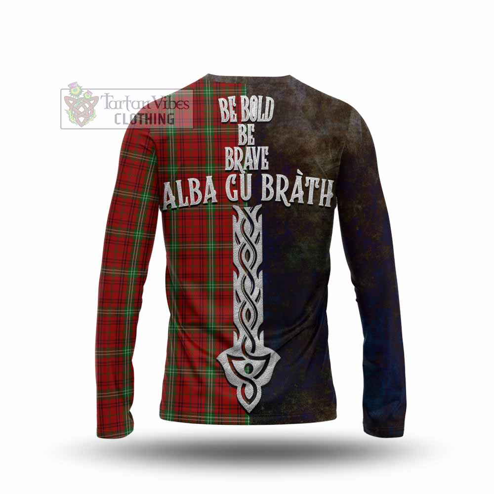 Tartan Vibes Clothing Morrison Tartan Family Crest Long Sleeve T-Shirt Alba Gu Brath Be Brave Lion Ancient Style
