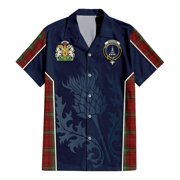 Morrison Tartan Hawaiian Shirt with Family Crest and Scottish Thistle Vibes Sport Style