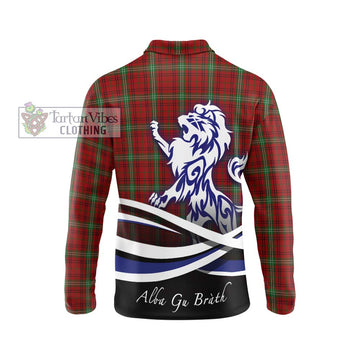 Morrison Tartan Long Sleeve Polo Shirt with Alba Gu Brath Regal Lion Emblem - Tartanvibesclothing Shop