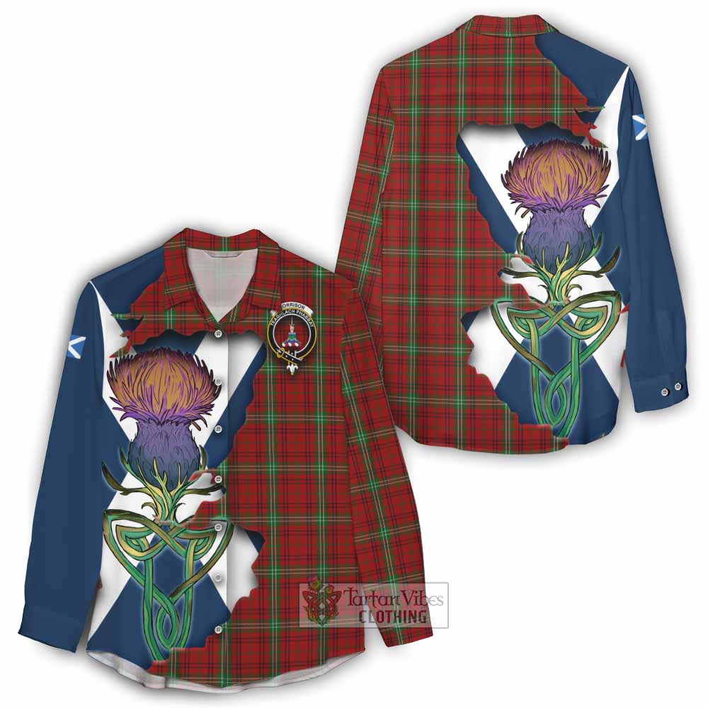 Tartan Vibes Clothing Morrison Tartan Family Crest Women's Casual Shirt Scottish Thistle Celtic Inspired