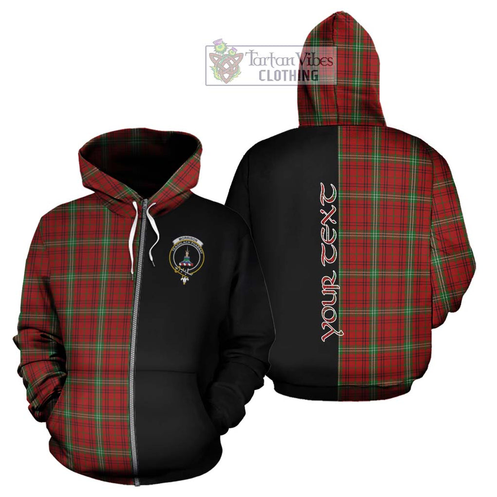 Morrison Tartan Hoodie with Family Crest and Half Of Me Style - Tartanvibesclothing Shop