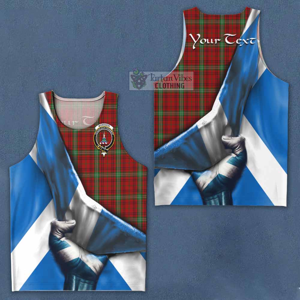 Tartan Vibes Clothing Morrison Tartan Men's Tank Top with Family Crest Scotland Patriotic Style