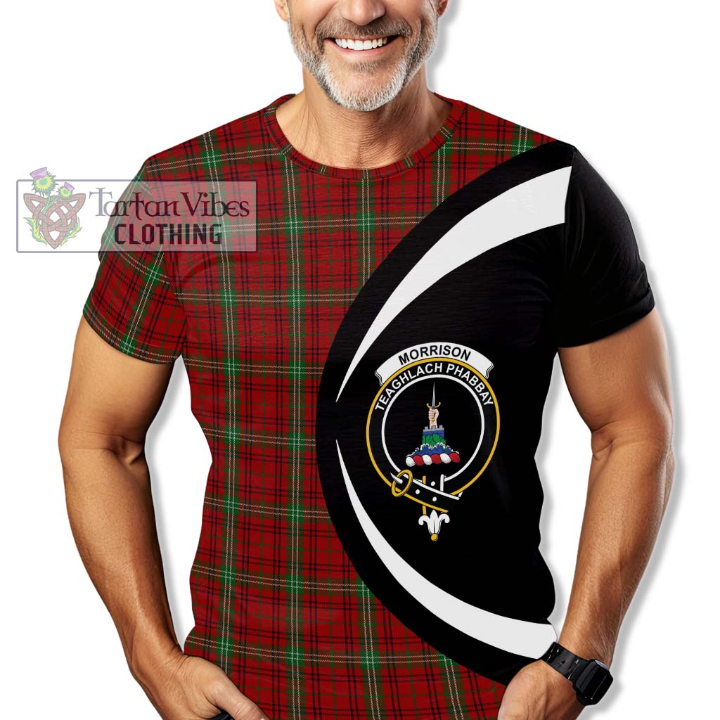 Tartan Vibes Clothing Morrison Tartan T-Shirt with Family Crest Circle Style