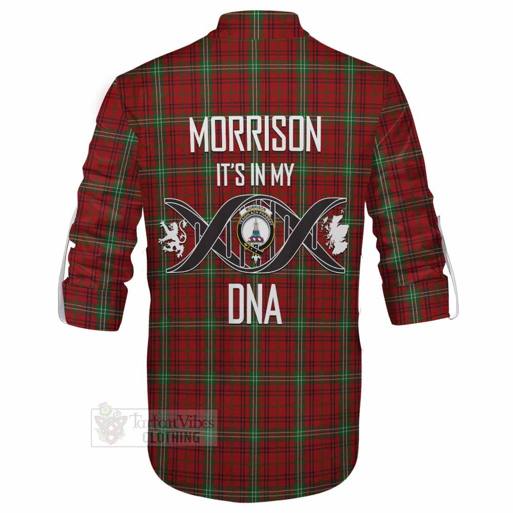 Tartan Vibes Clothing Morrison Tartan Ghillie Kilt Shirt with Family Crest DNA In Me Style