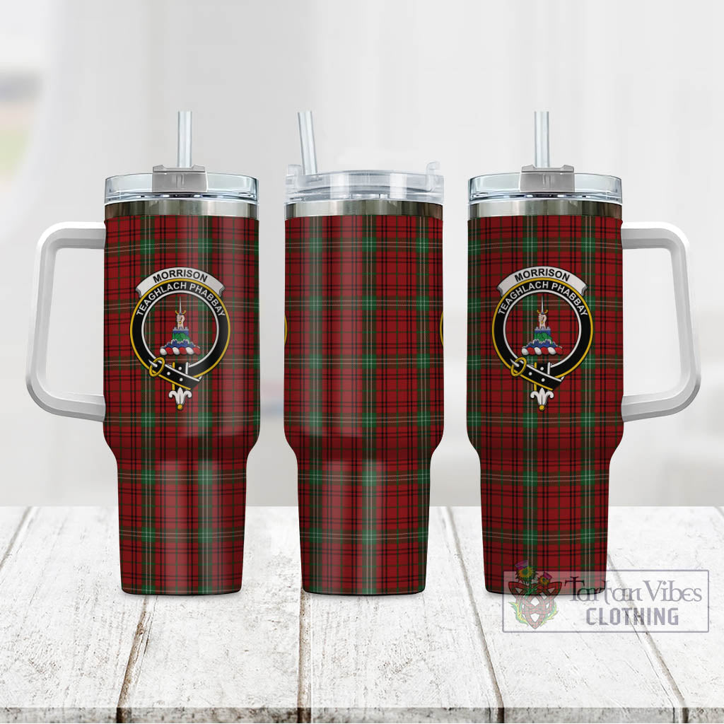 Tartan Vibes Clothing Morrison Tartan and Family Crest Tumbler with Handle