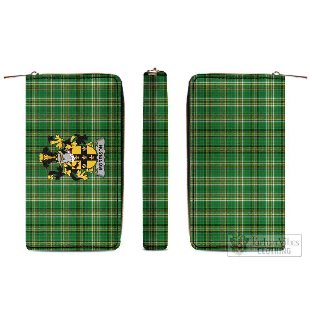 Morrison Irish Clan Tartan Women's Leather Wallet with Coat of Arms - Tartan Vibes Clothing