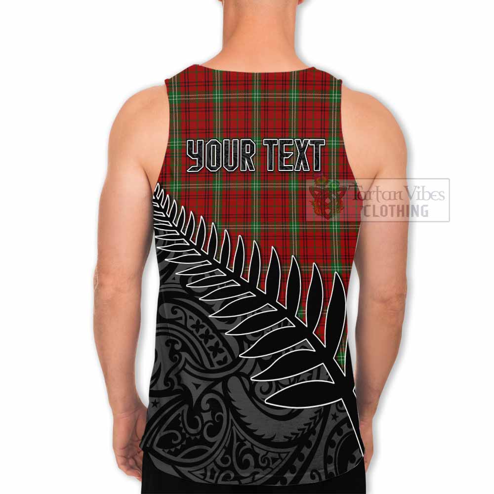 Tartan Vibes Clothing Morrison Crest Tartan Men's Tank Top with New Zealand Silver Fern Half Style