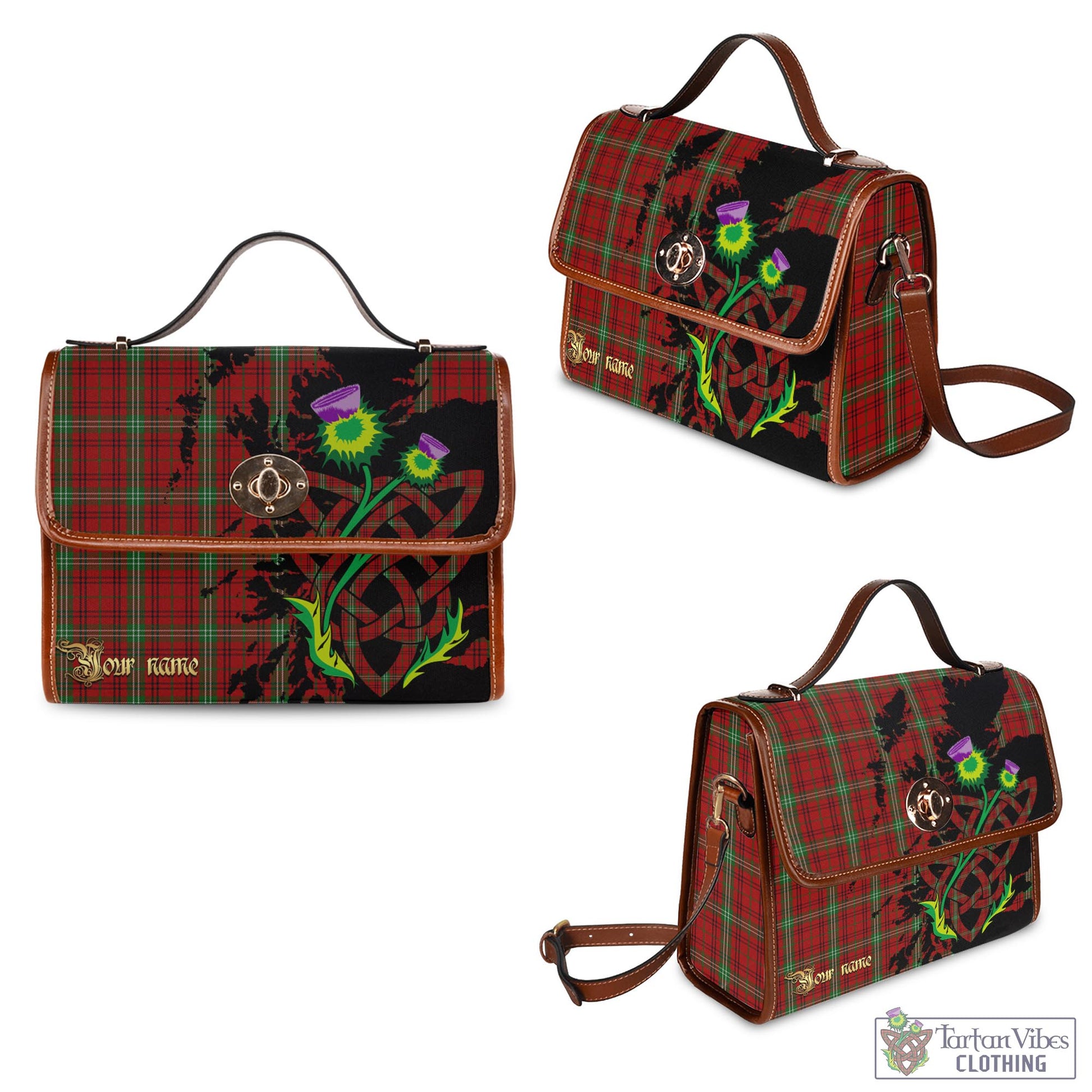 Morrison Tartan Waterproof Canvas Bag with Scotland Map and Thistle Celtic Accents - Tartan Vibes Clothing