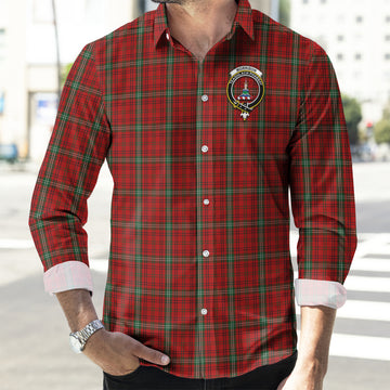 Morrison Red Tartan Long Sleeve Button Up Shirt with Family Crest
